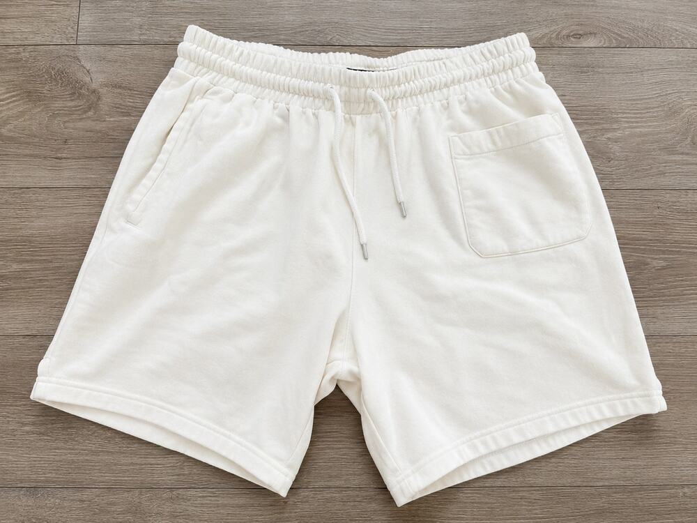 H&M White Fleece Sweat Shorts Men's Medium Regular Fit Drawstring Lounge Casual